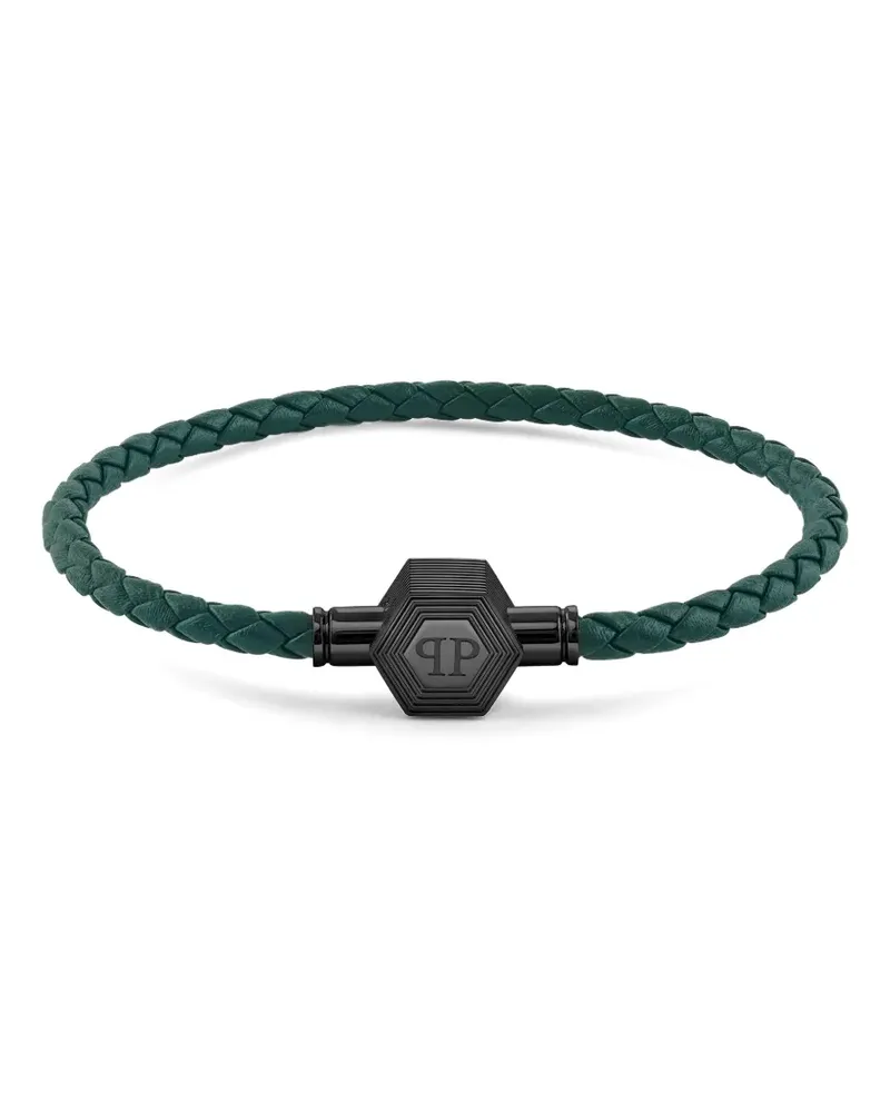 Philipp Plein Enigma braided bracelet - Schwarz Schwarz