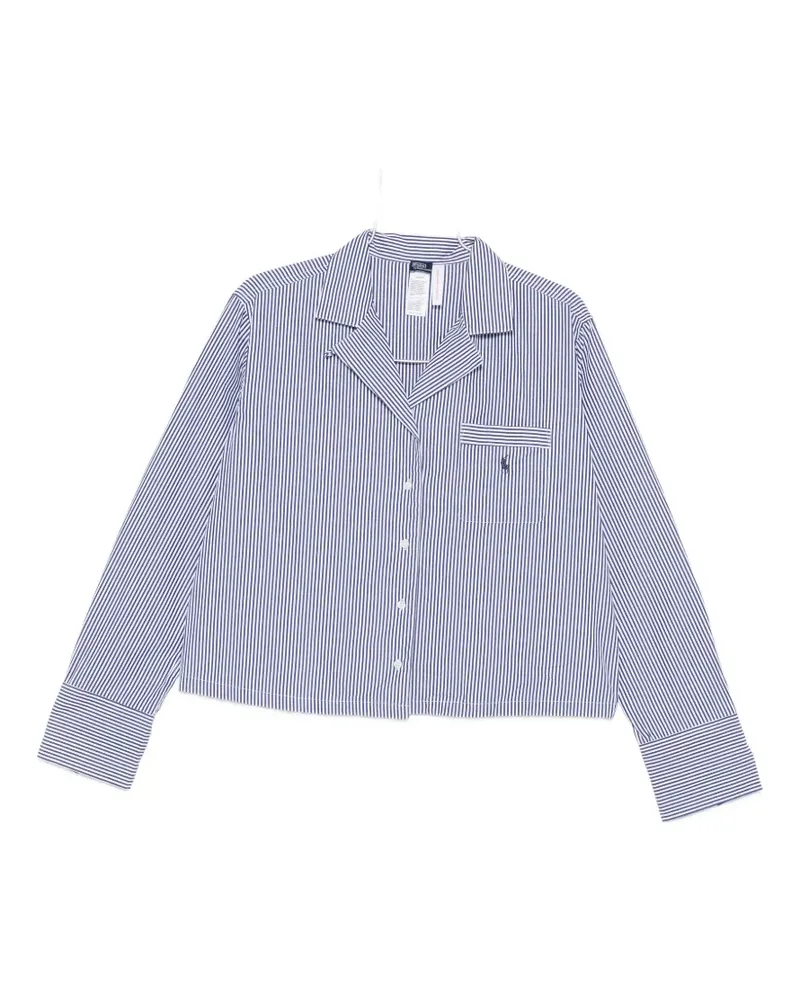 Ralph Lauren vertical-stripe logo-embroidered pyjama set (set of two) - Blau Blau