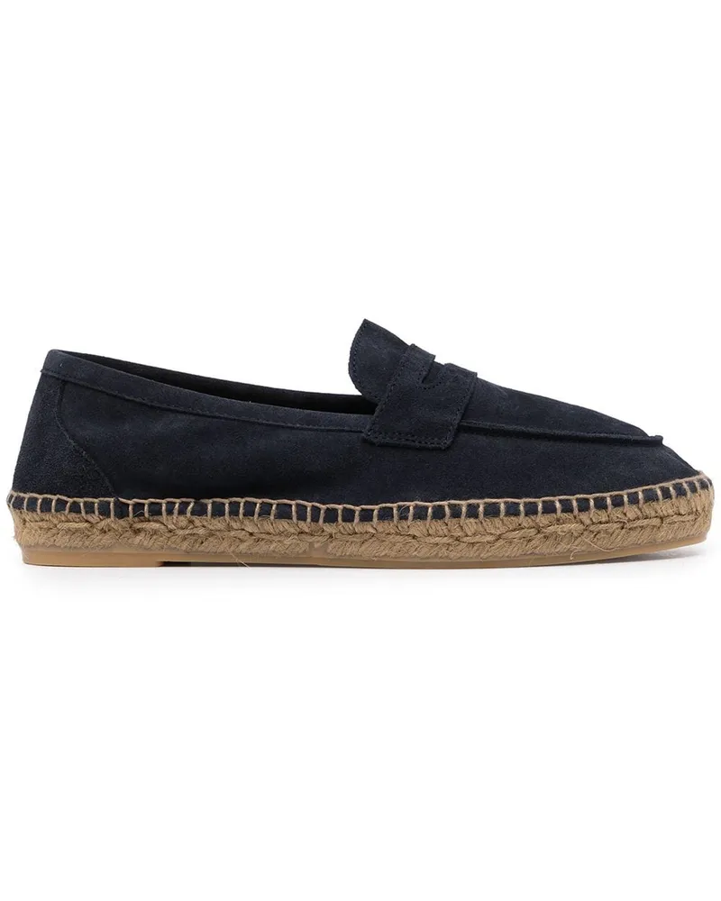 Castañer Penny-Loafer mit Bastsohle Blau