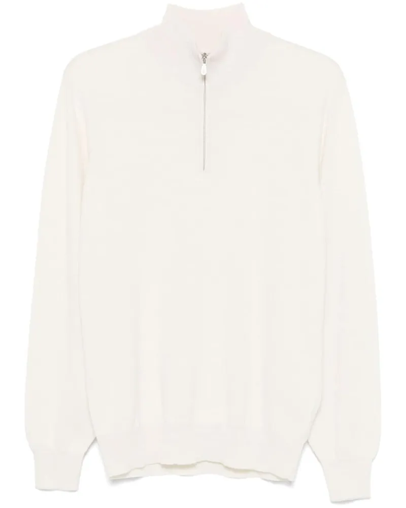 Brunello Cucinelli Klassischer Kaschmirpullover - Weiß Weiß