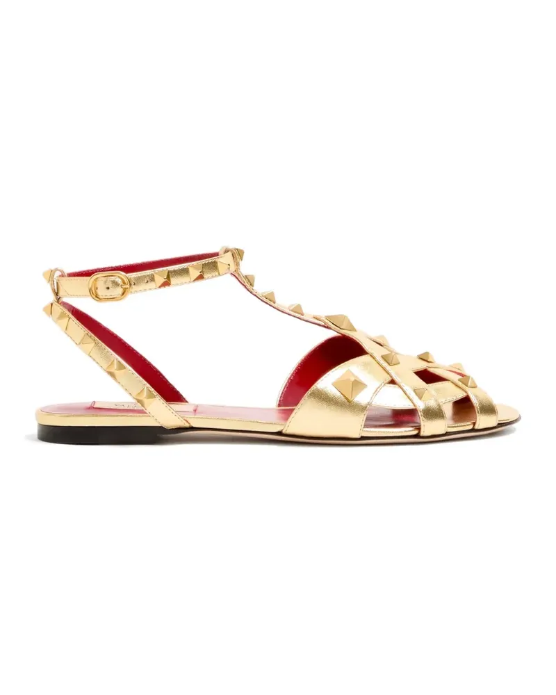 Valentino Garavani Studdy sandal in laminated nappa 05mm - Gold Gold