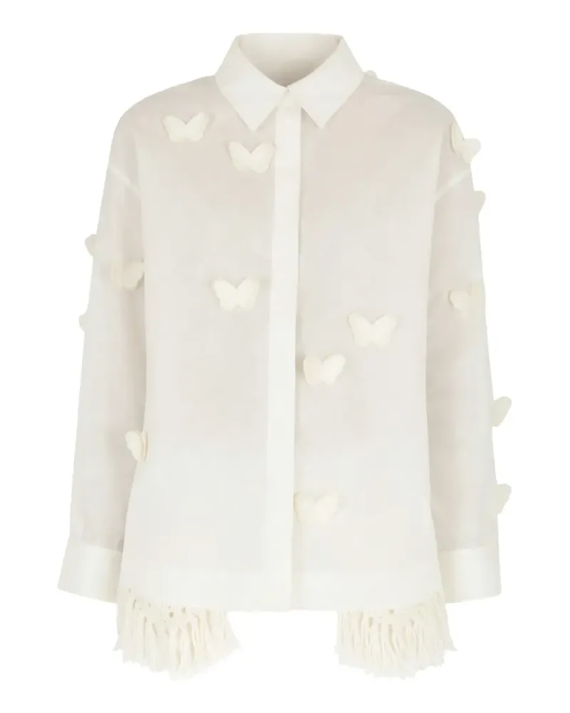 FARM Rio butterfly fringe shirt - Weiß Weiß