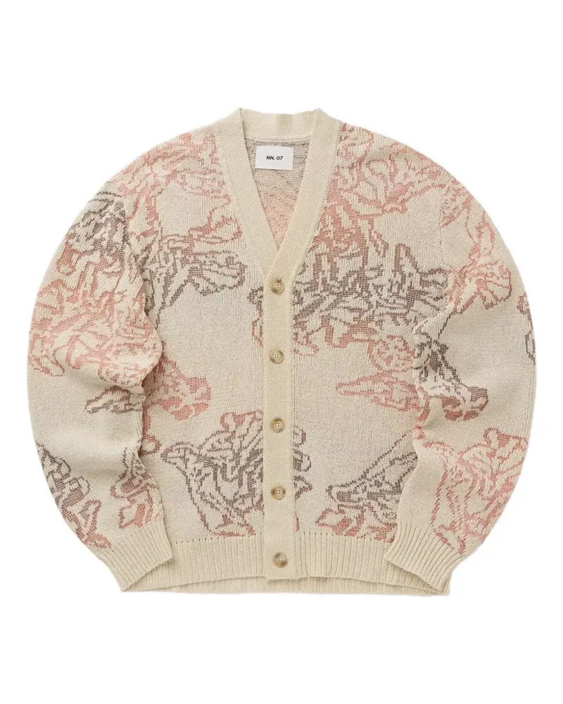 NN 07 Viggo intarsia-knit cardigan - Nude Nude