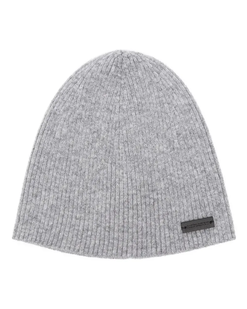 Saint Laurent Gerippte Mütze - Grau Grau
