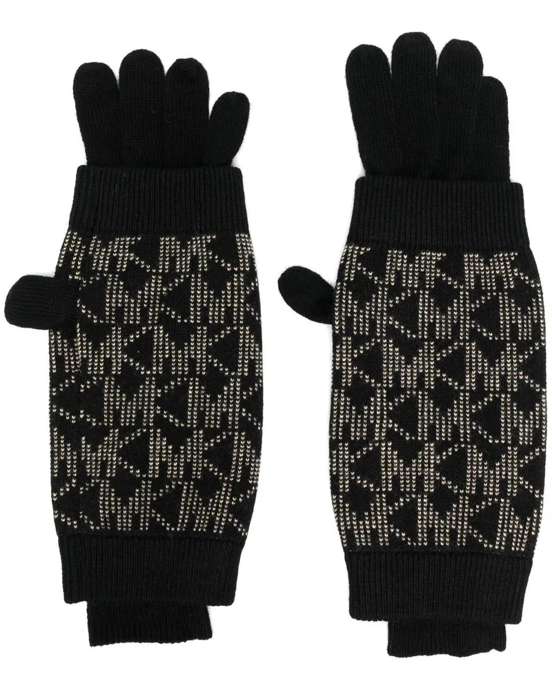 Michael Kors Handschuhe mit Monogramm - Schwarz Schwarz