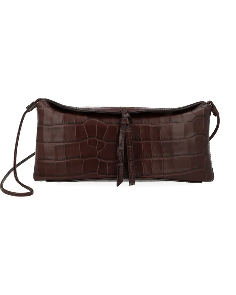 STAUD croc-effect leather shoulder bag - Braun Braun