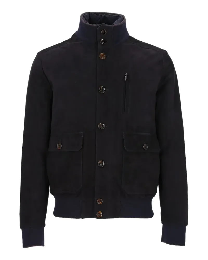 MOORER button-up sheepskin jacket - Blau Blau