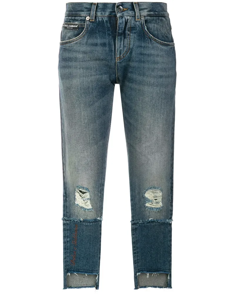 Dolce & Gabbana Jeans in Distressed-Optik - Blau Blau