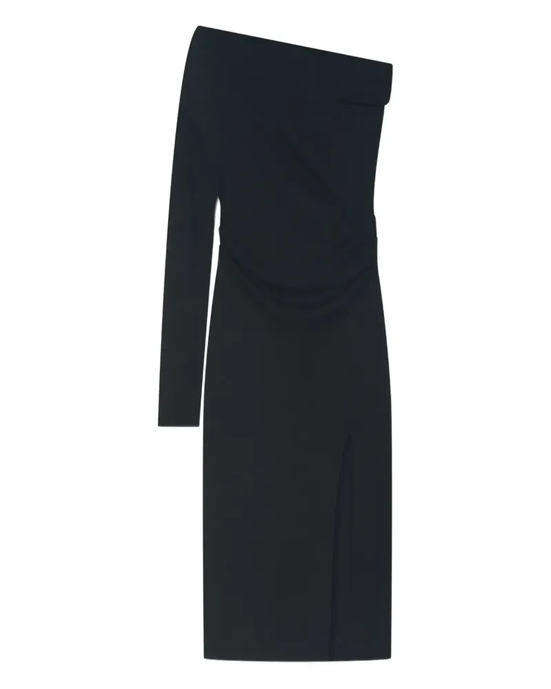 AERON Sophia one-sleeve split midi dress - Schwarz Schwarz