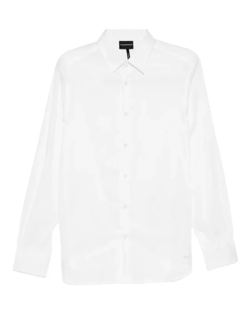 Emporio Armani Hemd mit Logo-Stickerei - Weiß Weiß