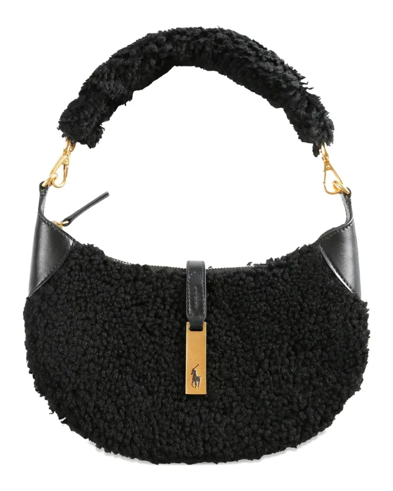 Ralph Lauren small Polo ID shearling tote bag - Schwarz Schwarz