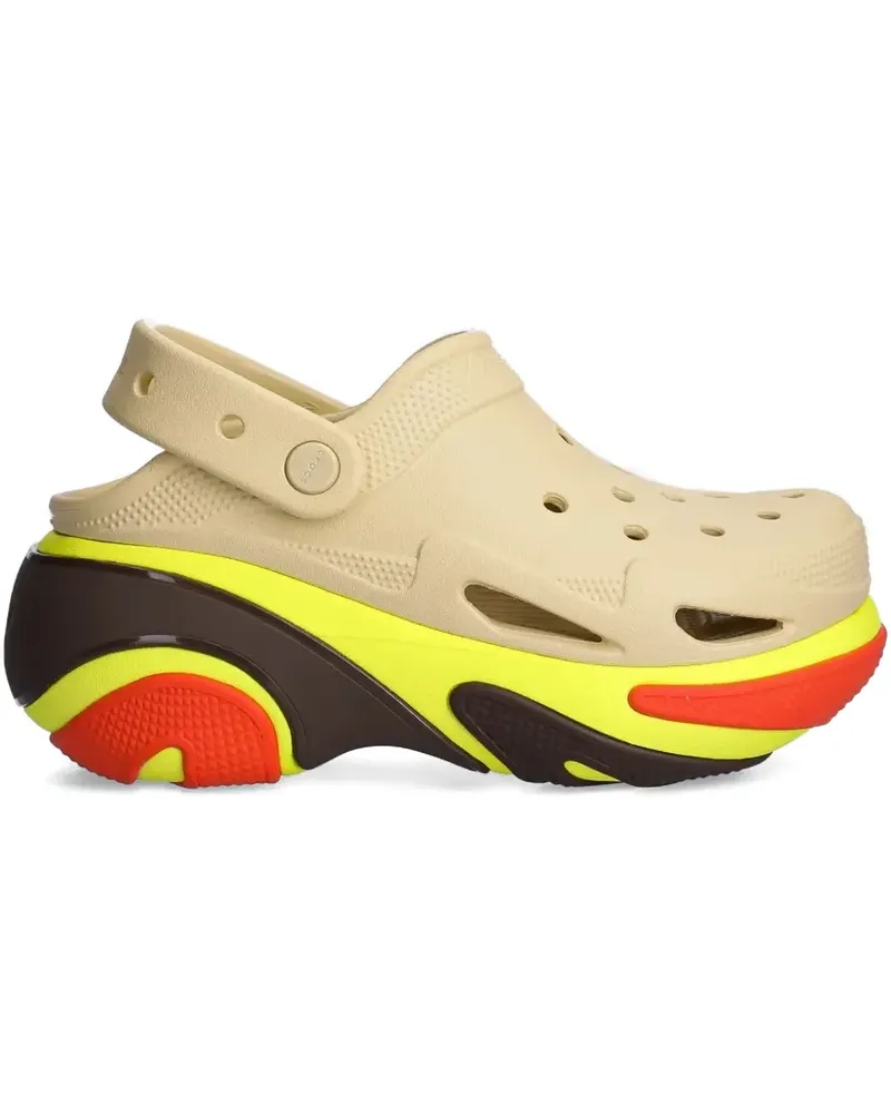 Crocs Plateau-Pantoletten mit Lochmuster - Nude Nude