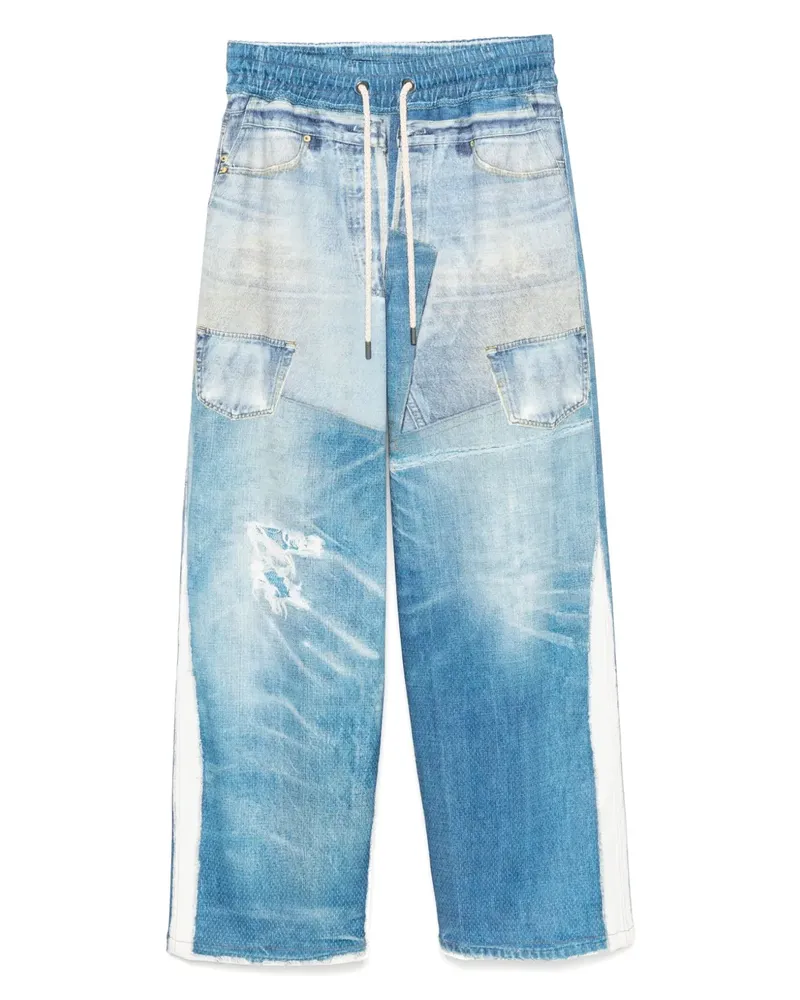 Andersson Bell Mesh-Hose mit Trompe-Loeil-Effekt - Blau Blau
