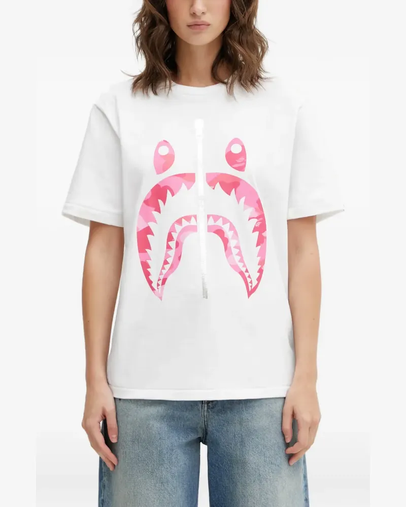 BAPE T-Shirt mit Camouflage-Print - Weiß Weiß