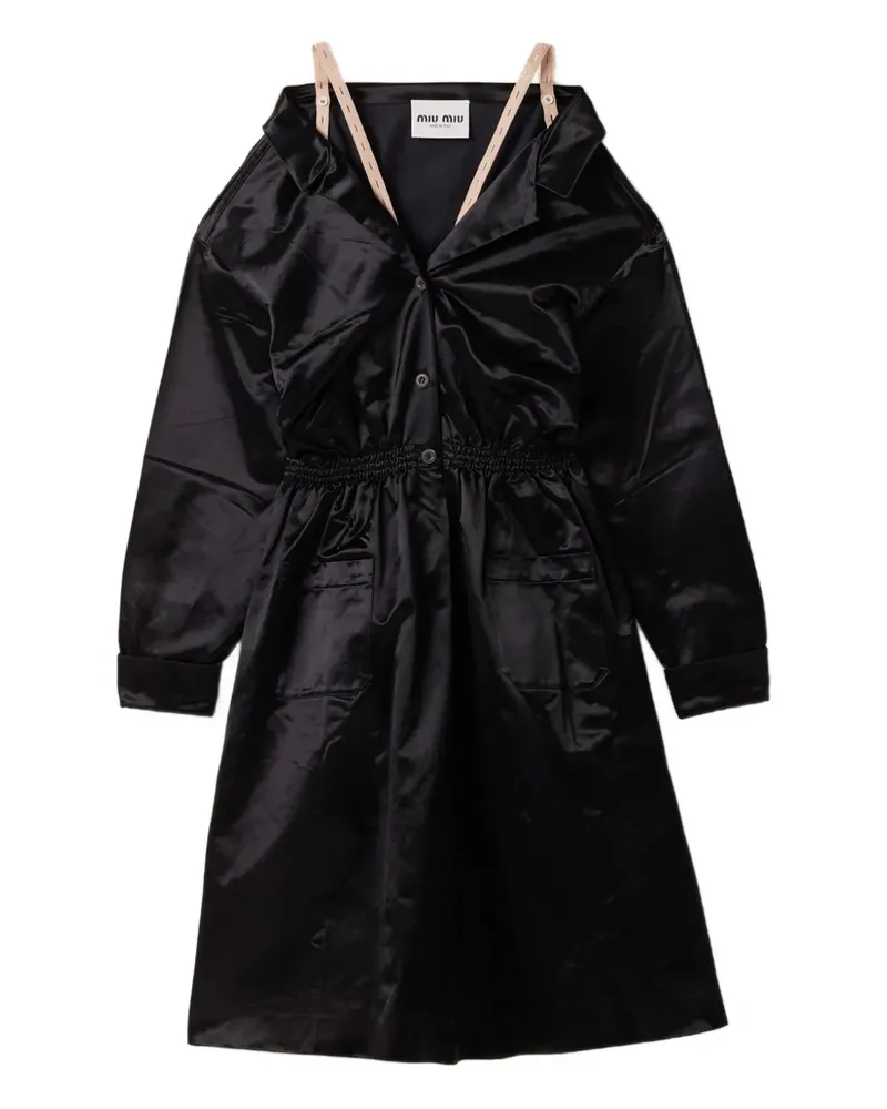 Miu Miu elastic-waist satin dress - Schwarz Schwarz