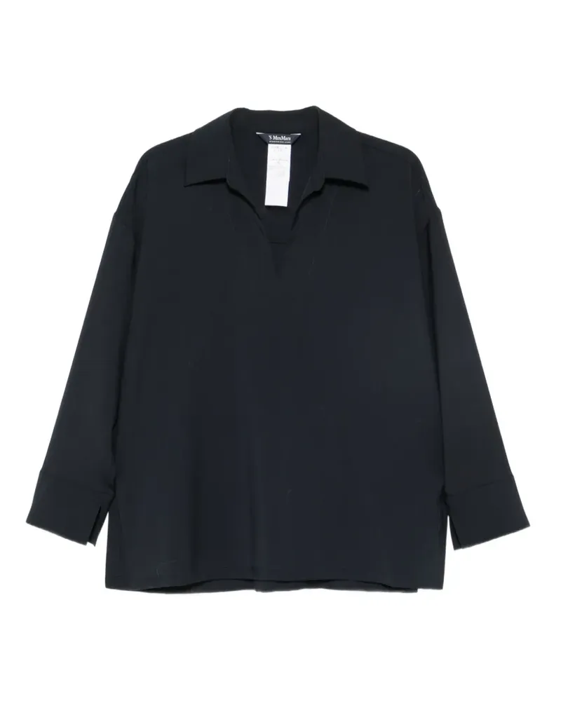 Max Mara Bluse aus Schurwolle - Schwarz Schwarz