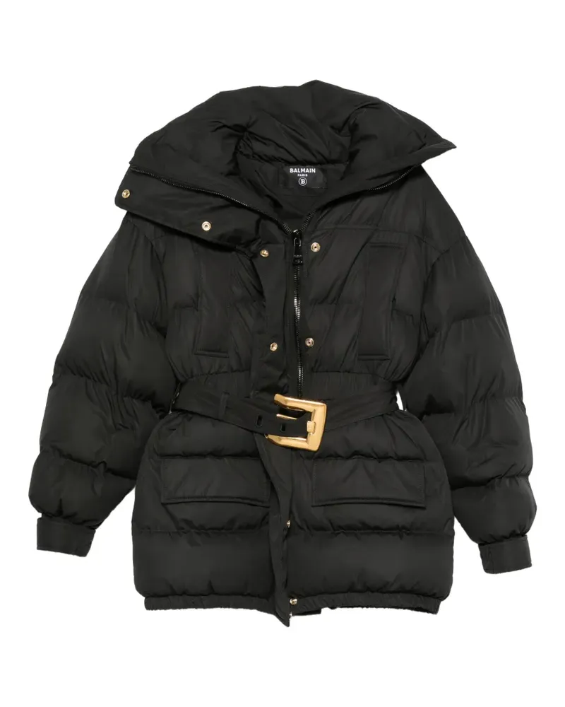 Balmain belted puffer jacket - Schwarz Schwarz