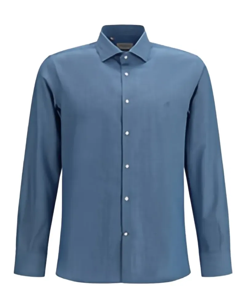 Brooksfield Schmales Hemd mit Logo - Blau Blau