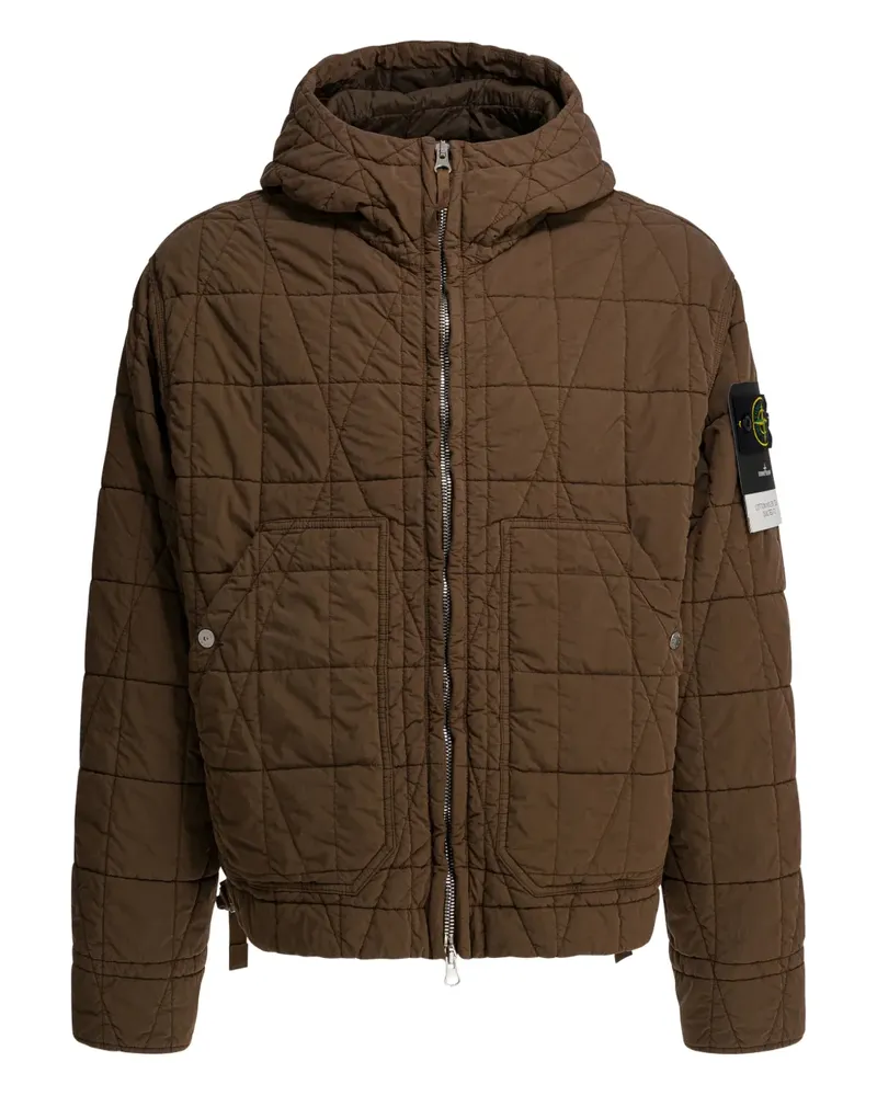 Stone Island quilted hooded jacket - Braun Braun