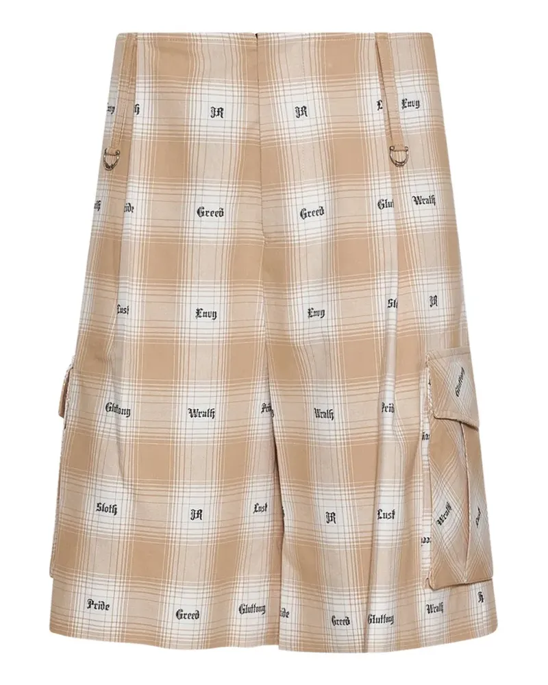John Richmond Karierte Cargo-Shorts - Nude Nude