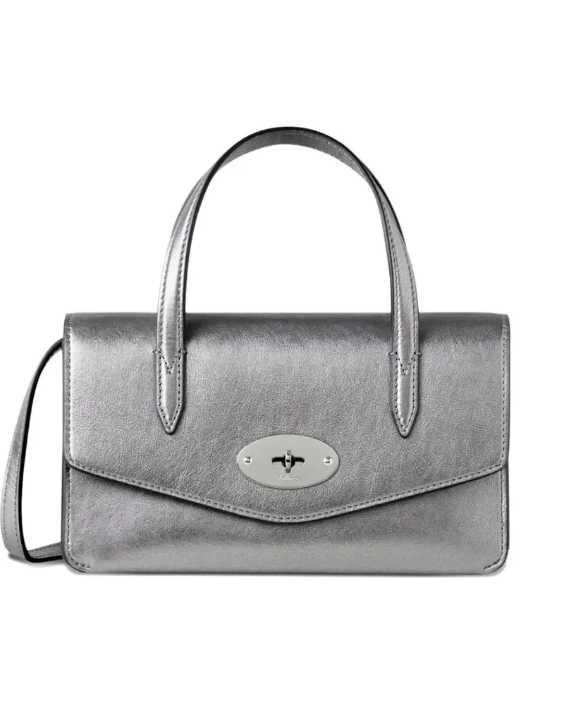 Mulberry Kleine Darley Umhängetasche im Metallic-Look - Silber Silber