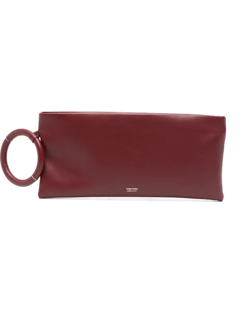 Tom Ford Aura ring leather clutch - Rot Rot