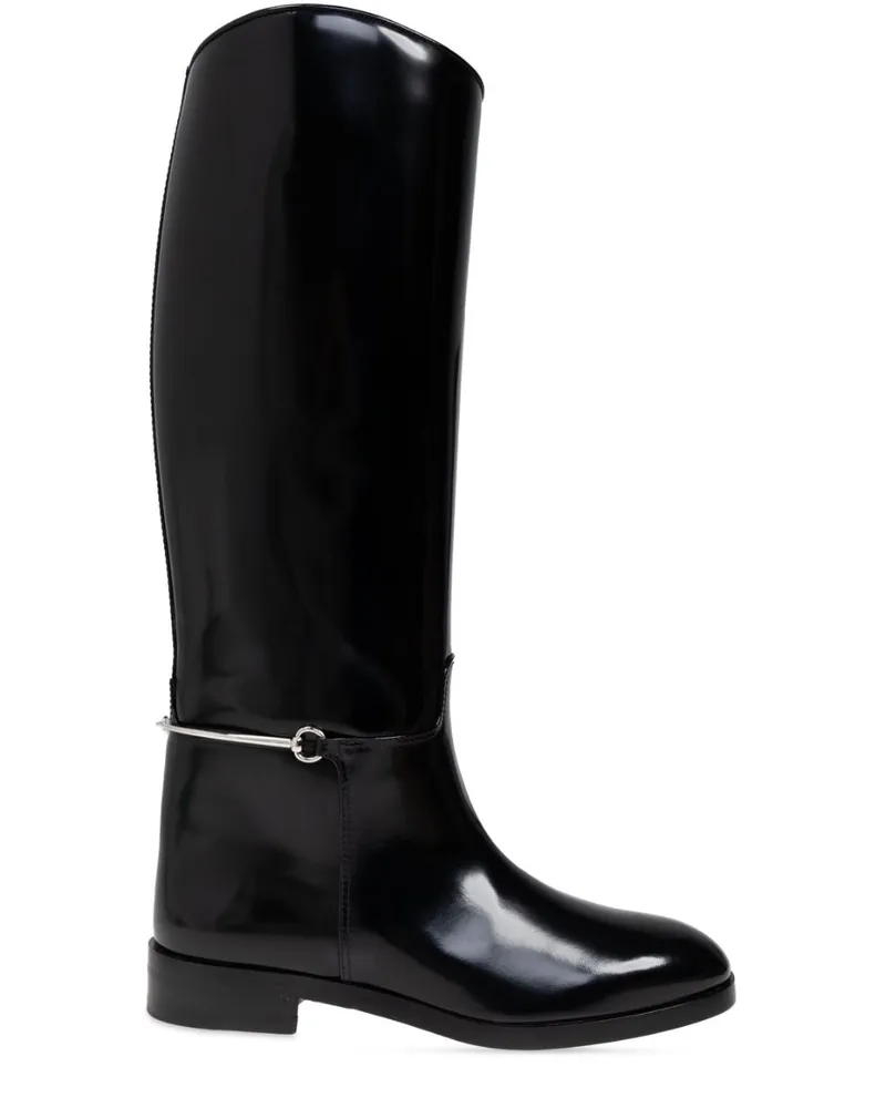 Gucci Slim Horsebit Stiefel - Schwarz Schwarz