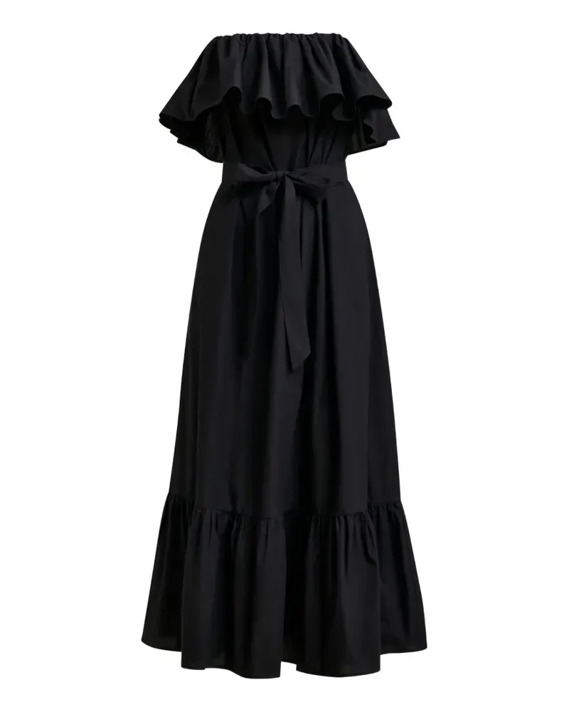 Essentiel Maxikleid mit Rüschen - Schwarz Schwarz