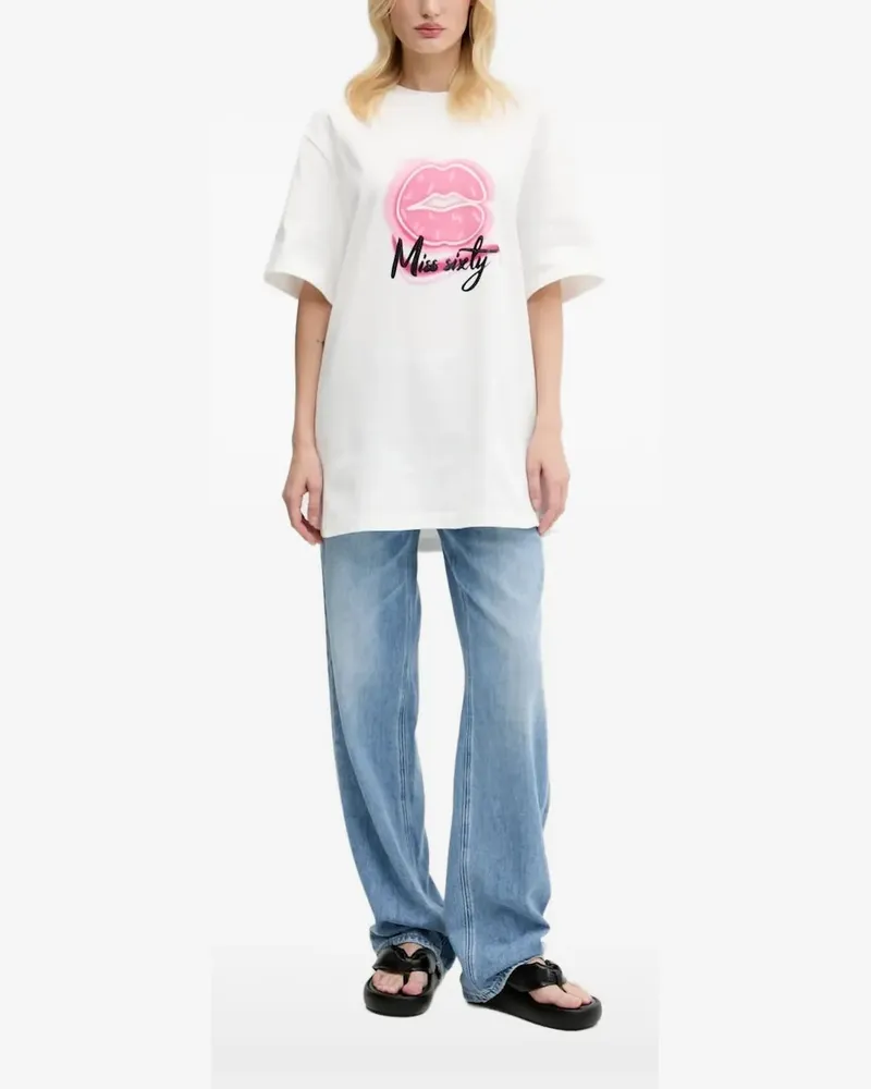 Miss Sixty T-Shirt mit grafischem Print - Weiß Weiß