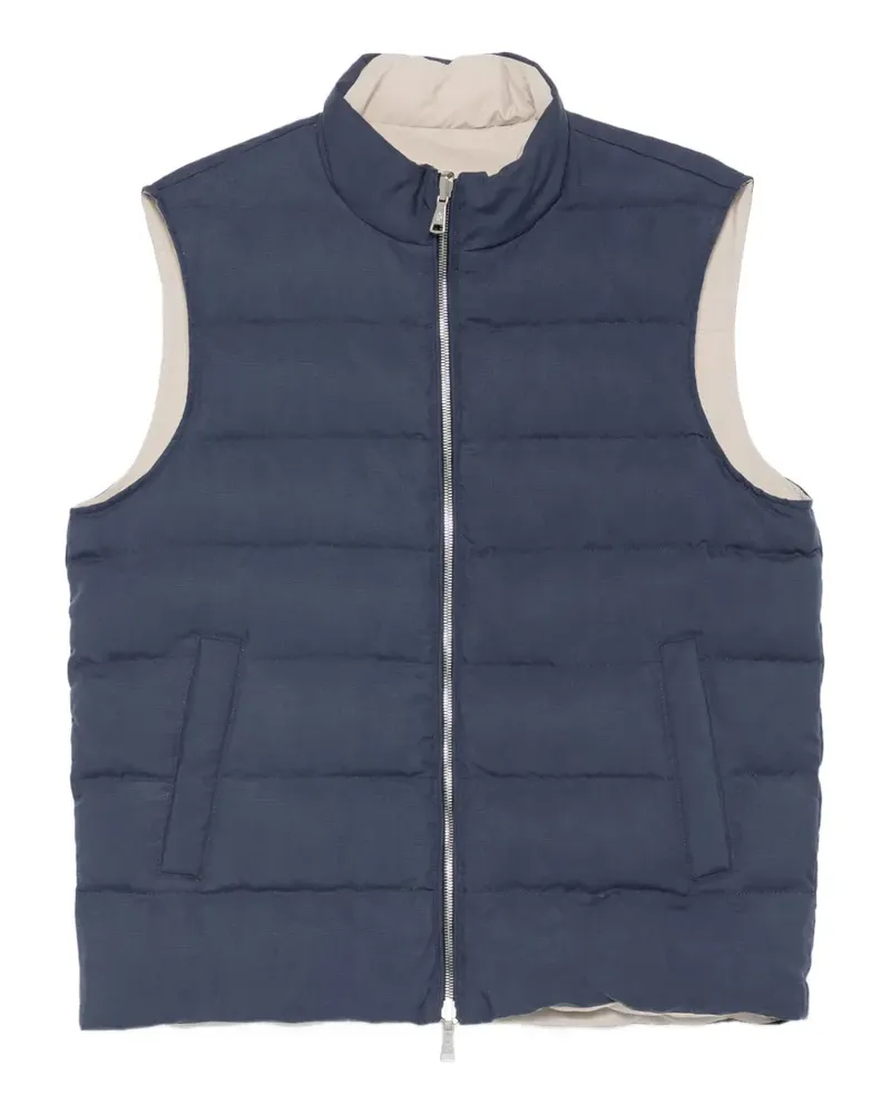 Eleventy reversible padded gilet - Blau Blau