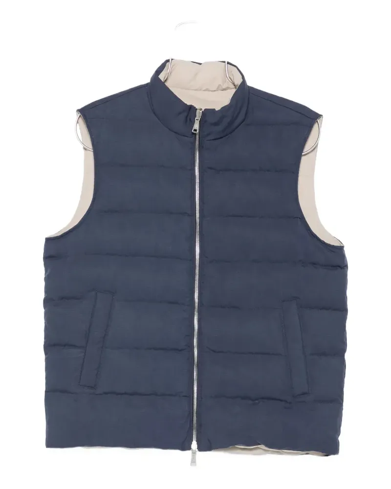 Eleventy reversible padded gilet - Blau Blau