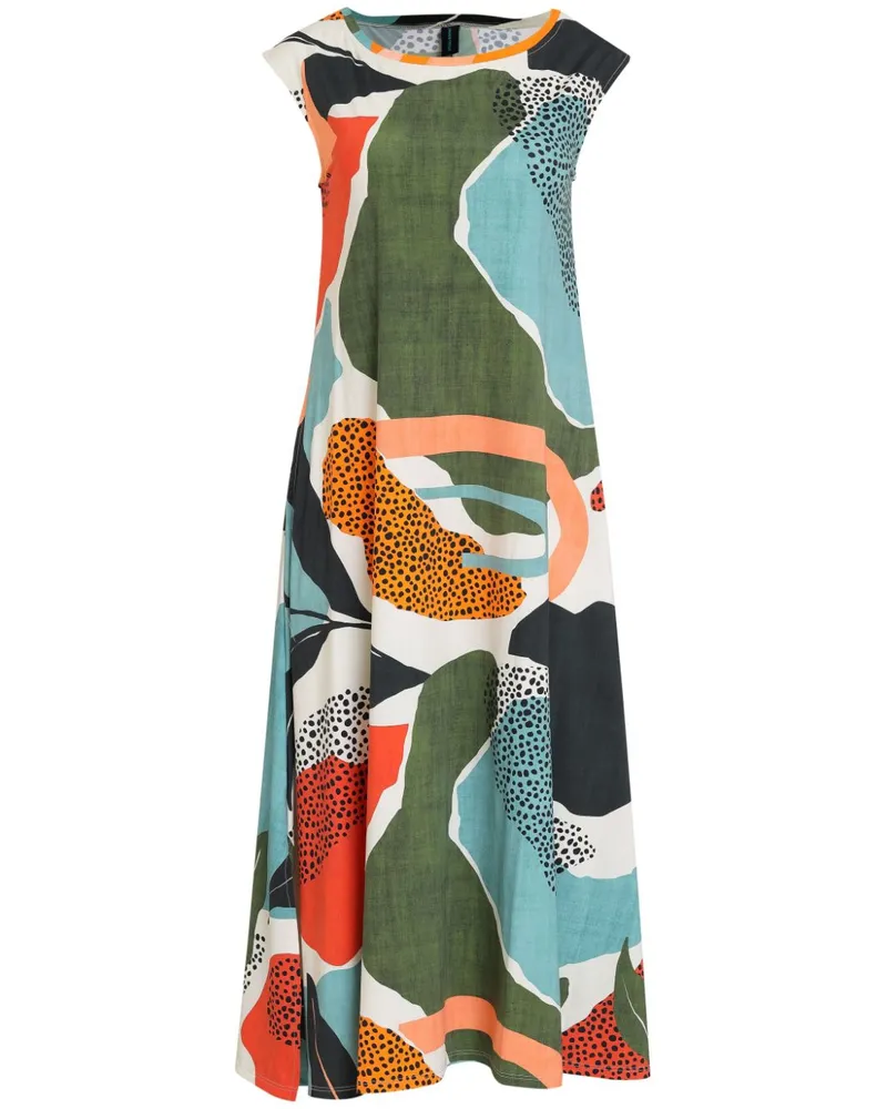 Lygia & Nanny Tie Midikleid mit abstraktem Print - Grün Grün