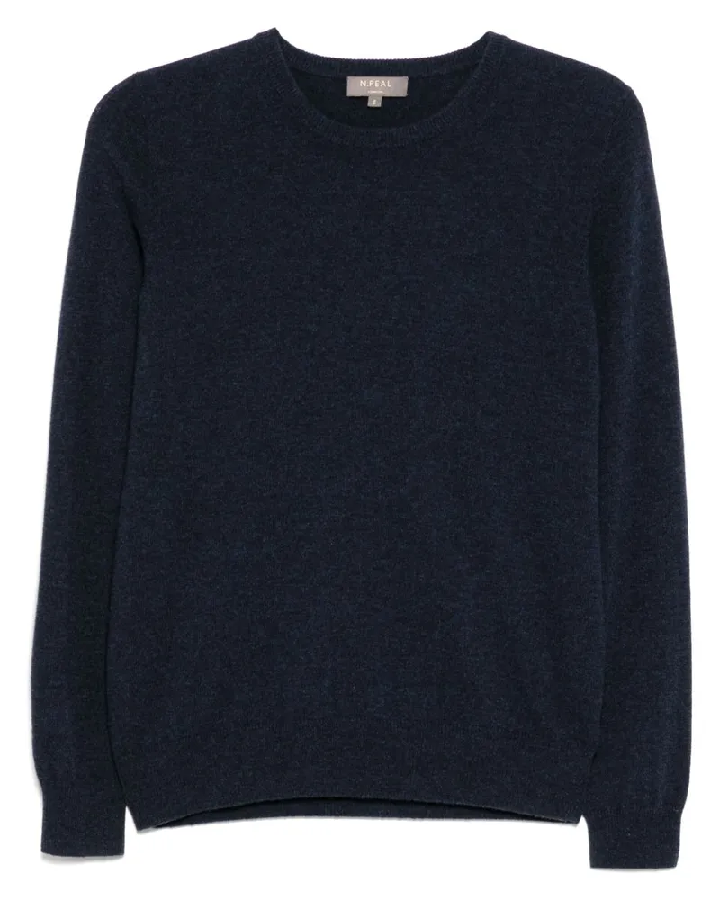 N.Peal Evie Classic Pullover mit rundem Ausschnitt - Blau Blau