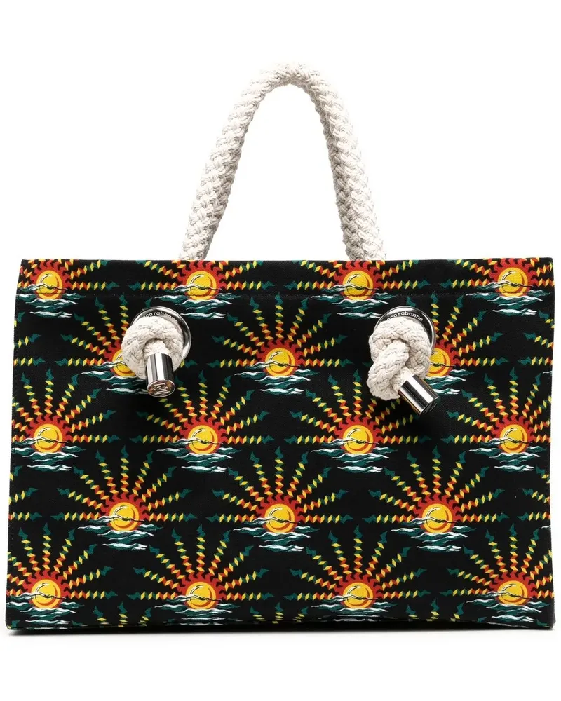 Paco Rabanne Shopper mit grafischem Print - Blau Blau