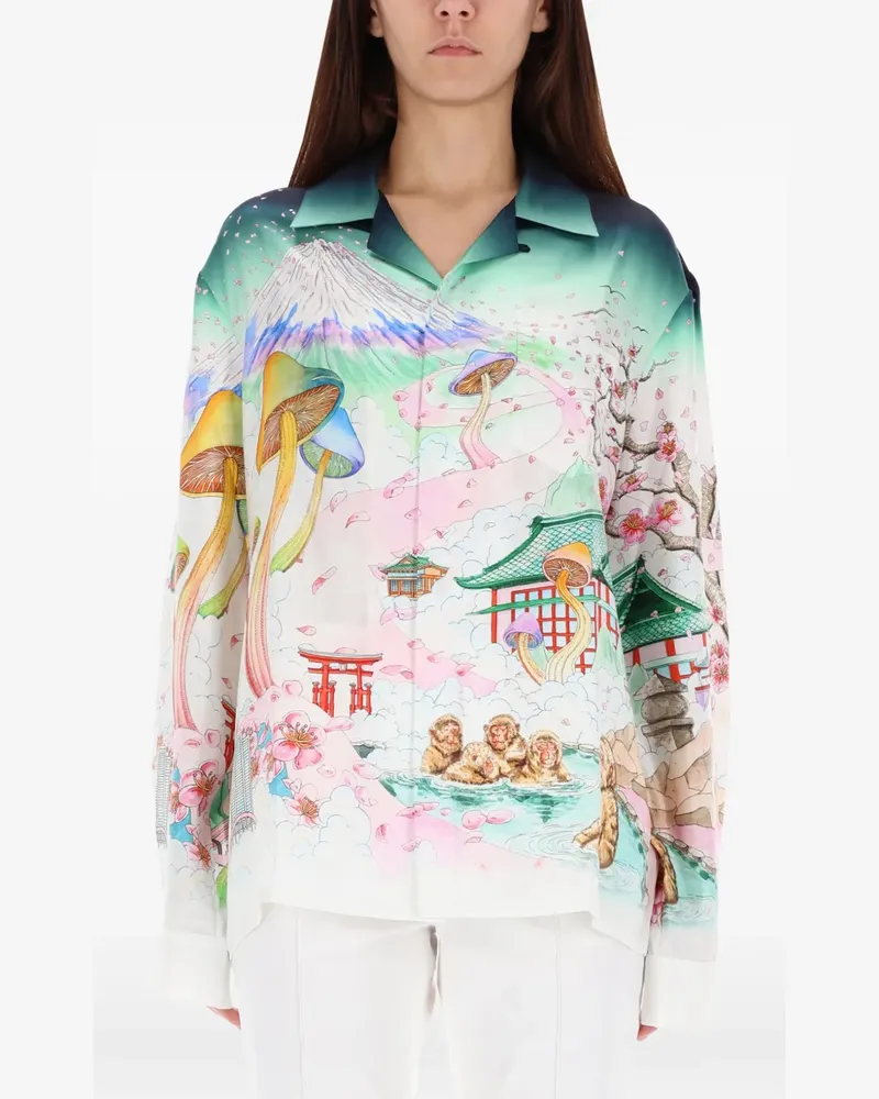 Casablanca Paris Hemd mit Print - Weiß Weiß