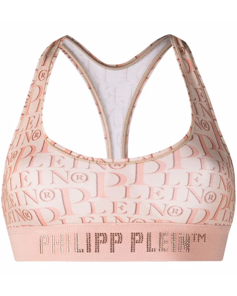 Philipp Plein BH mit Logo-Print - Nude Nude