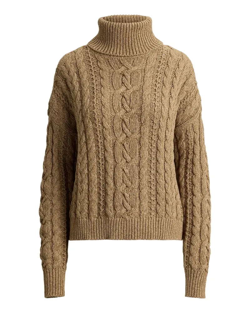 Ralph Lauren Rollkragenpullover mit Zopfmuster - Braun Braun