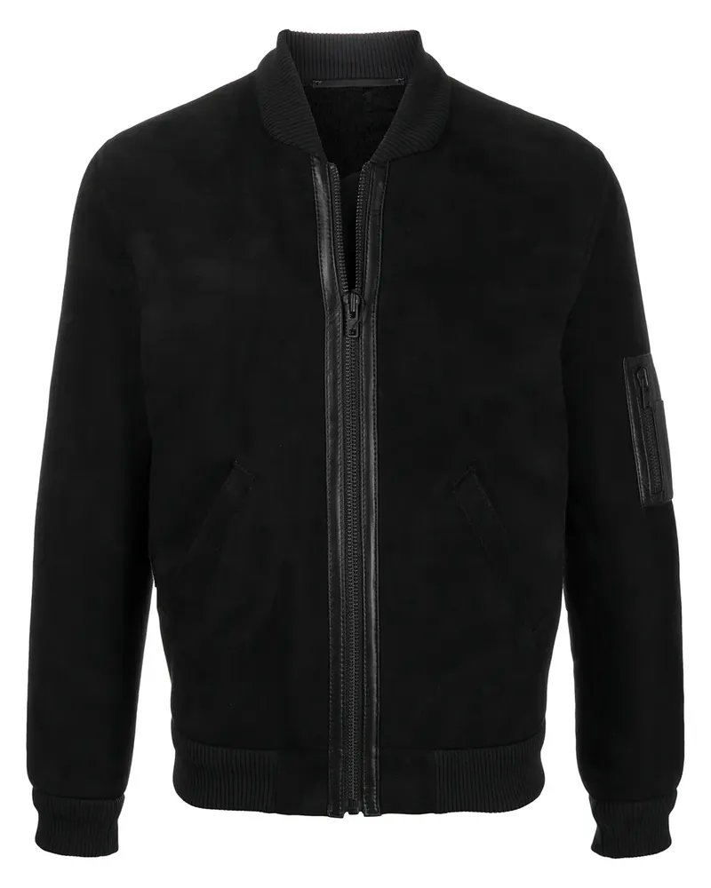 Liska Bomberjacke mit gerippten Details - Schwarz Schwarz