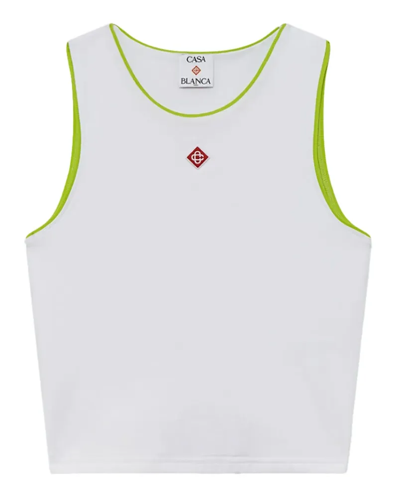 Casablanca Paris Tanktop mit Kontrastborte - Weiß Weiß
