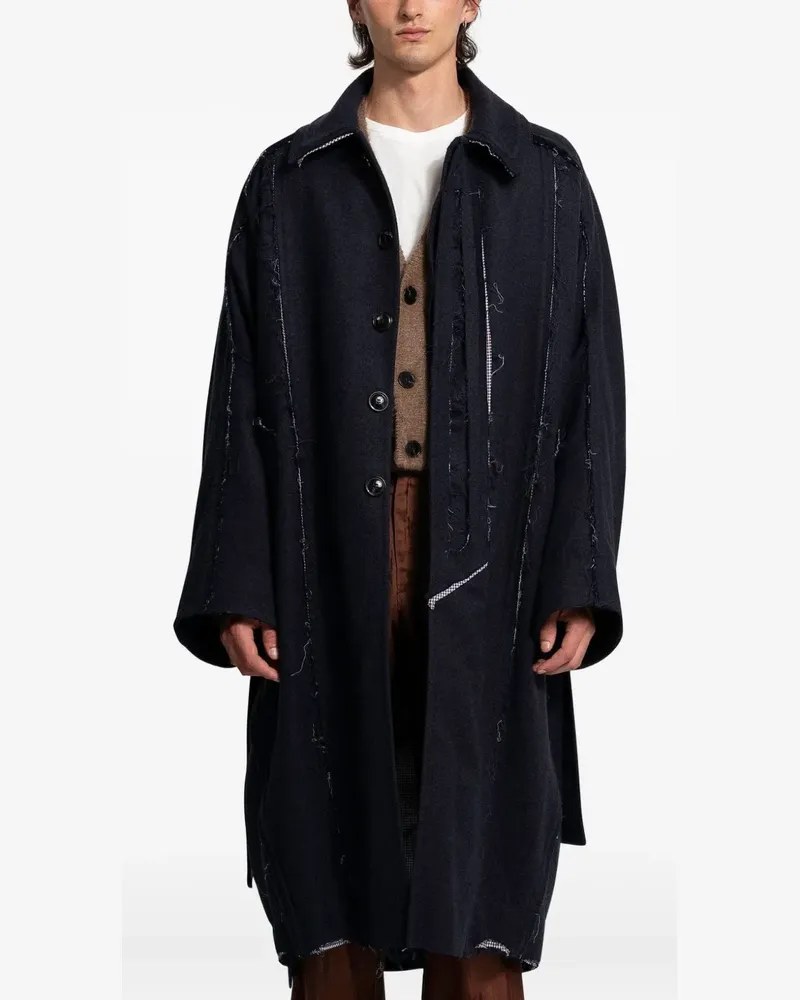 Edward Cuming frayed coat - Blau Blau
