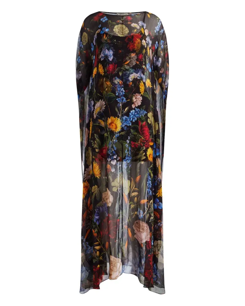 Alice + Olivia Linn Maxikleid mit Blumen-Print - Schwarz Schwarz
