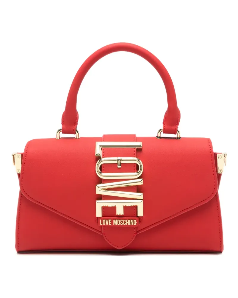 Moschino Shopper mit Logo-Schild - Rot Rot