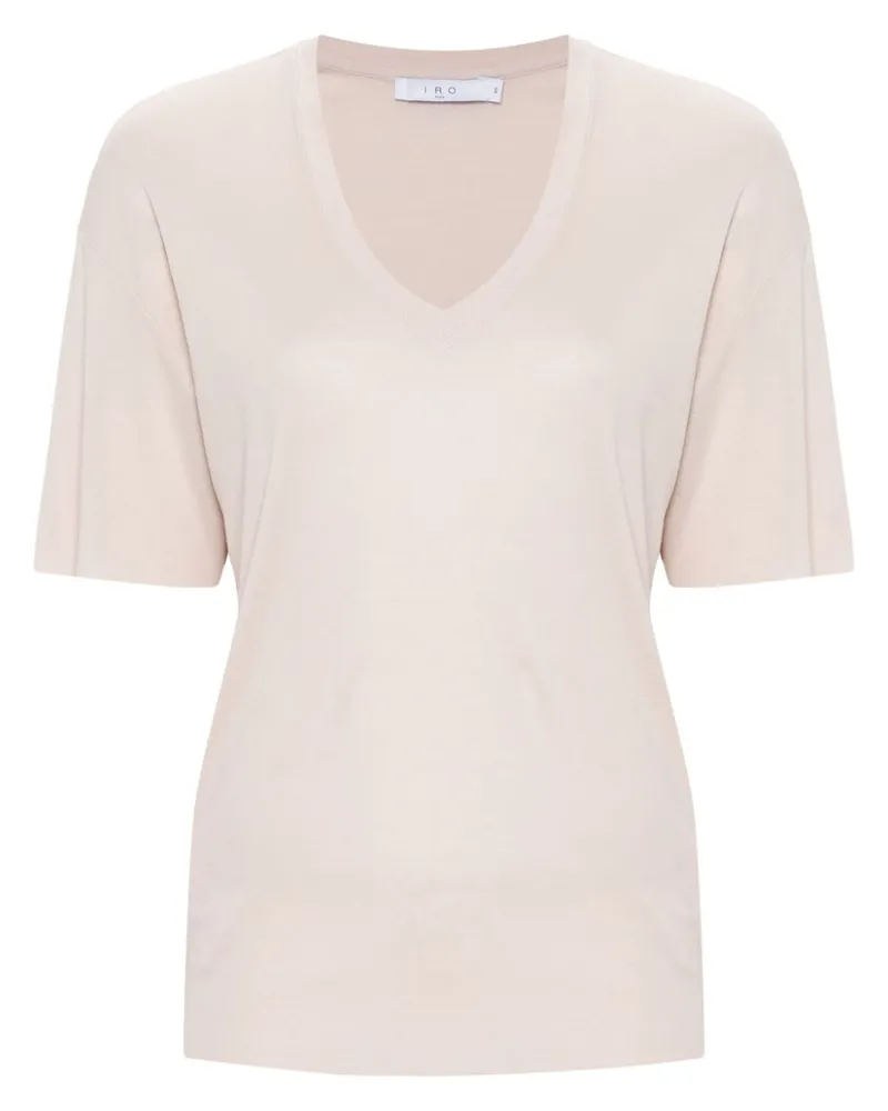 IRO T-Shirt mit offenem Saum Nude