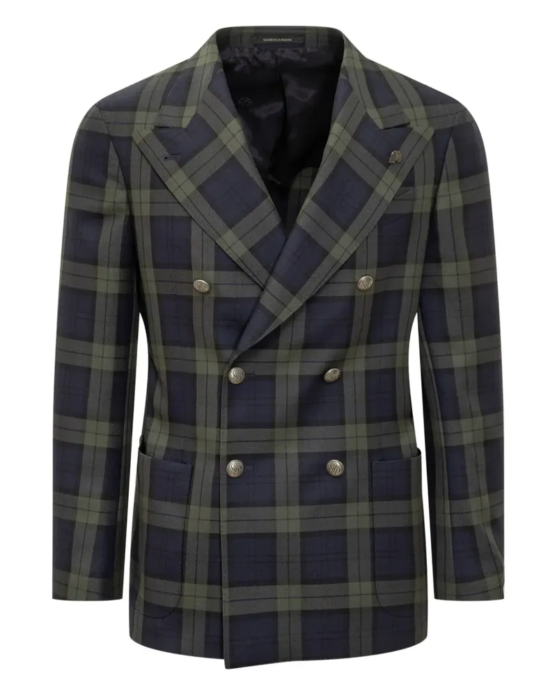 Gabriele Pasini Doppelreihige Jacke mit Tartanmuster - Blau Blau