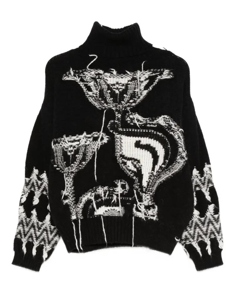 Circus Hotel patterned roll-neck sweater - Schwarz Schwarz