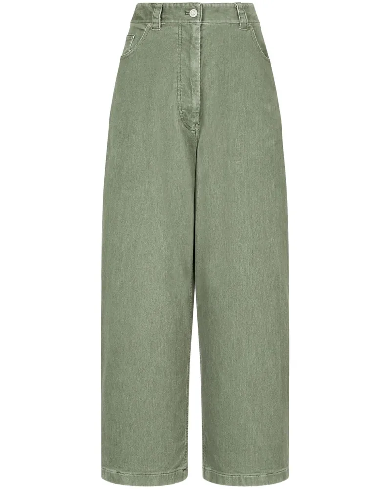 STUDIO TOMBOY Cordhose mit weitem Bein - Grün Grün