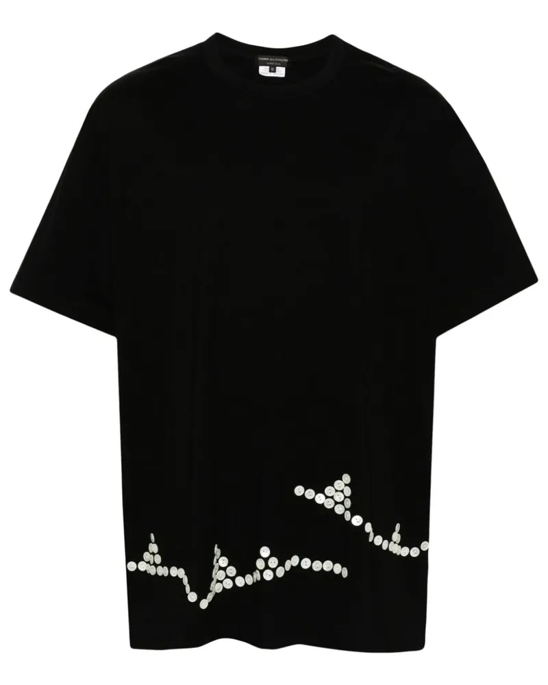 Comme des Garçons T-Shirt mit Knopfdetail - Schwarz Schwarz