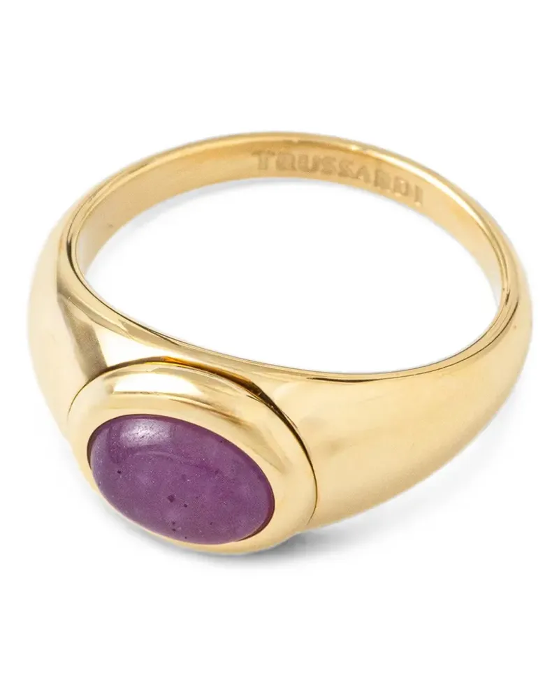 Trussardi stone-embellished ring - Gold Gold
