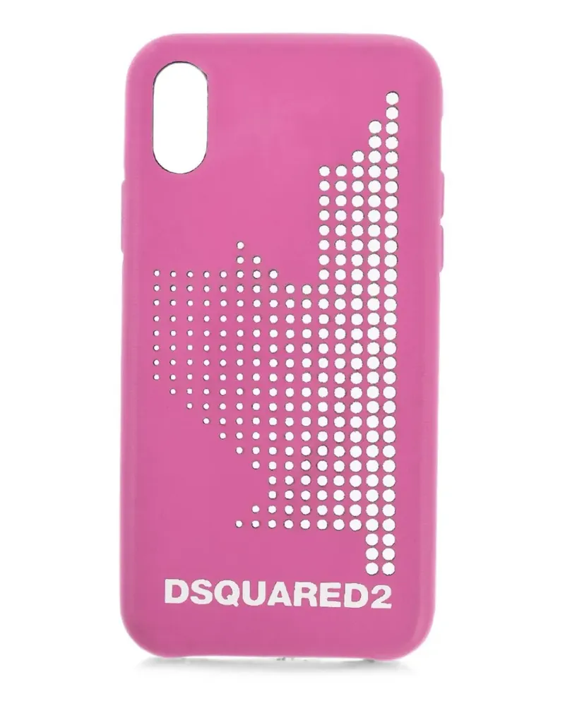Dsquared2 Perforierte iPhone X-Hülle mit Logo-Print - Rosa Rosa