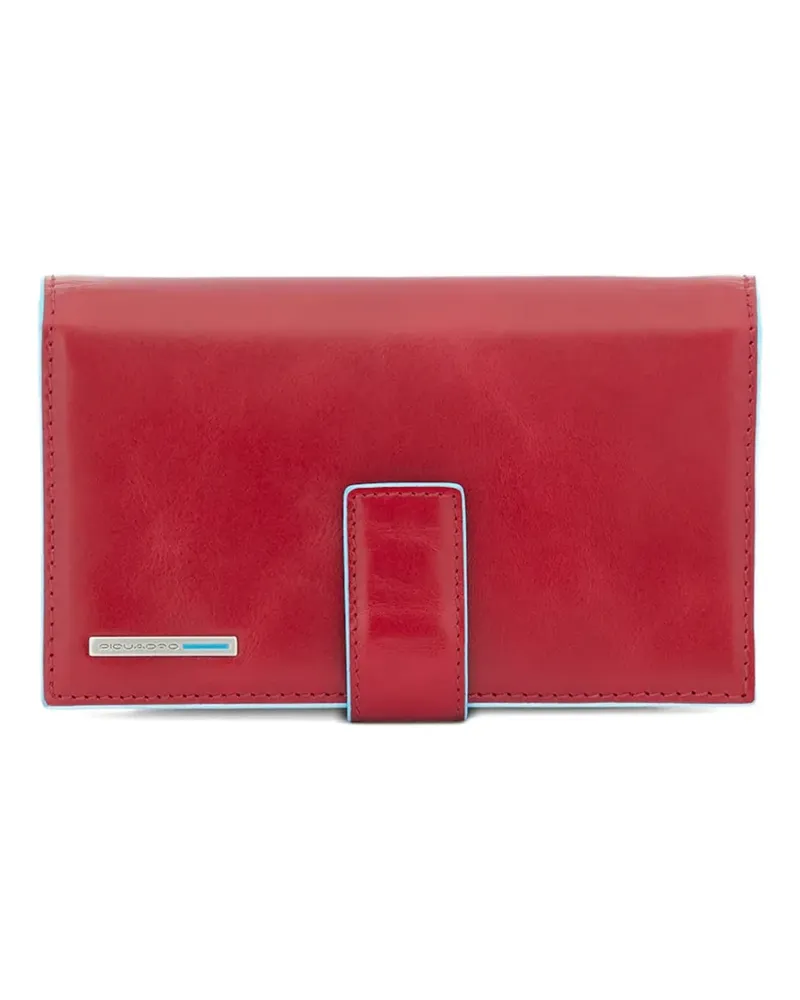Piquadro logo-plaque leather wallet - Rot Rot